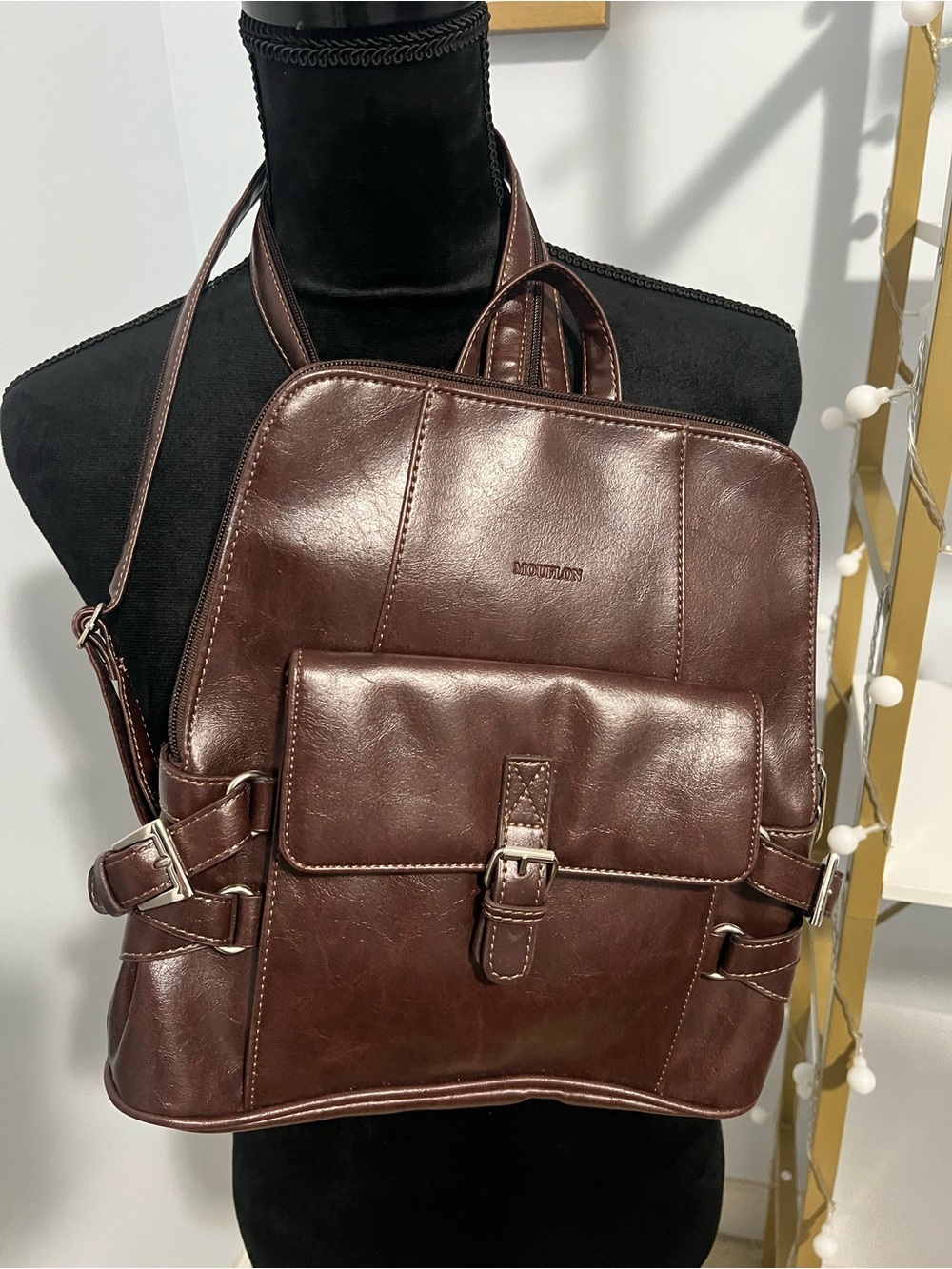 Mouflon Leather Brown Backpack - Casual Daypack - Picture 16 of 16